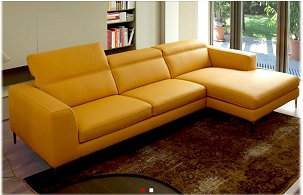 Charlie,canapé cuir moderne avec chaise-longue